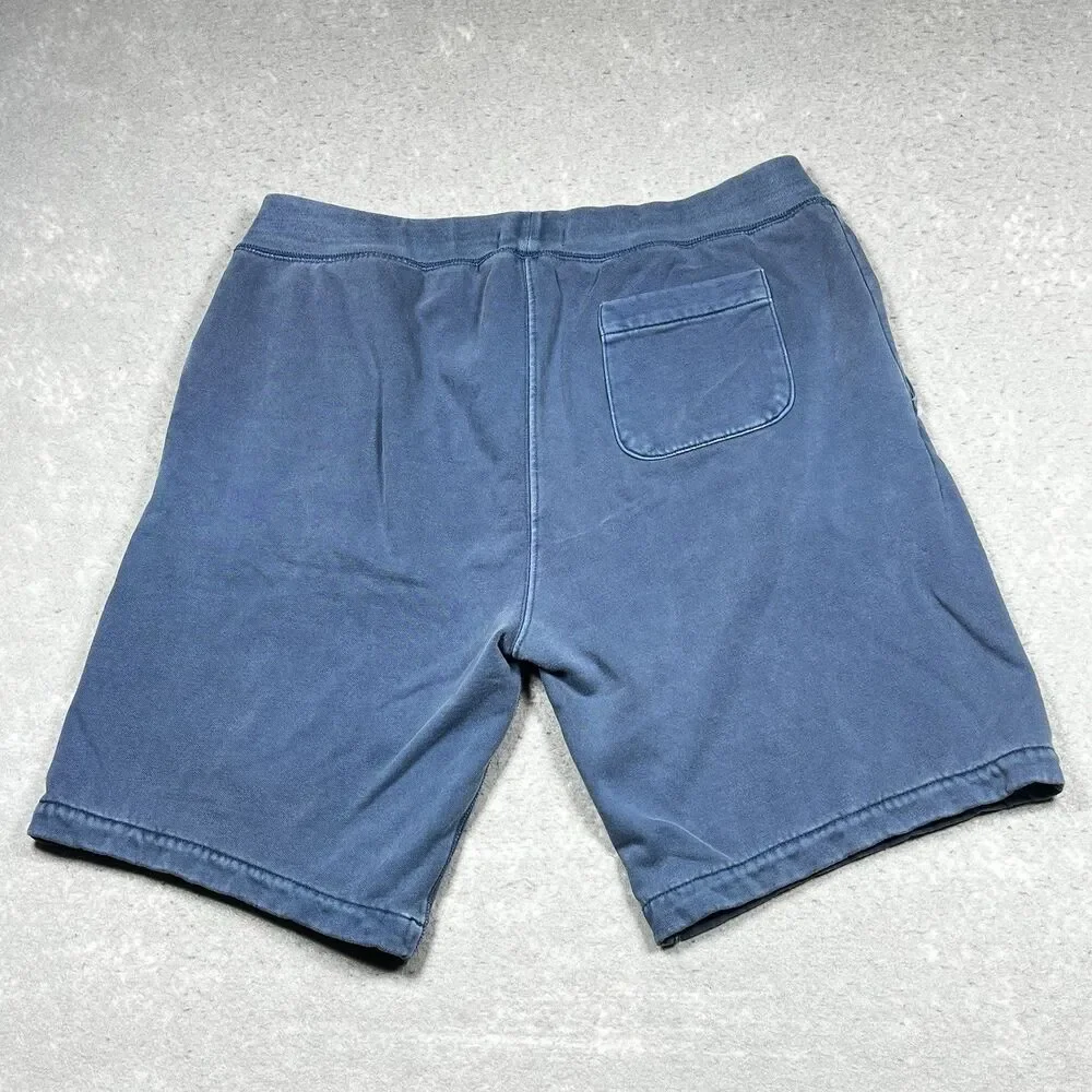 POLO RALPH LAUREN Sweat Shorts Mens Size Large Blue Polo Flower Logo Pockets